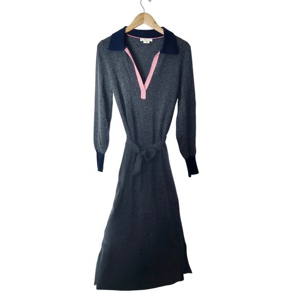 Boden Harriet Knitted Pink Blue Gray Wool Blend Midi Dress Size 10R - Picture 5 of 6